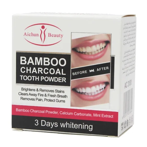 Зубной порошок с экстрактом бамбукового угля Aichun Beauty Bamboo Charcoal Tooth Powder, 50 г