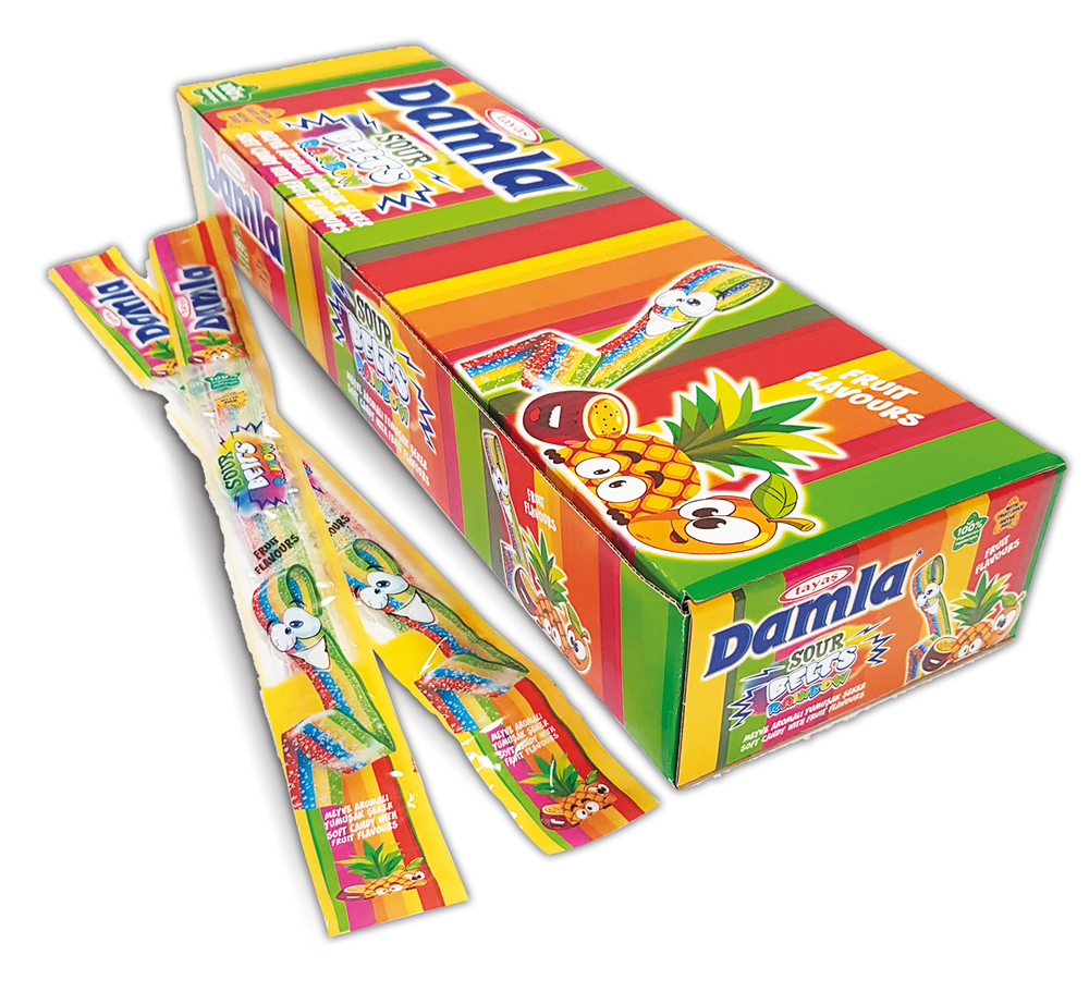 DAMLA Кислые ремешки (Радуга) 15гр*72шт*6бл