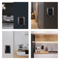 Розетка ЭРА Серия 12 12-2108-06 2X2P+E Schuko со шторками 16A-250В IP20 чёрный | Эра 12