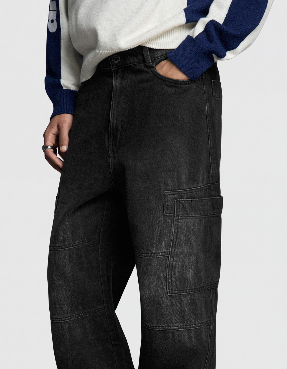 Мужские джинсы карго baggy fit - BERSHKA
