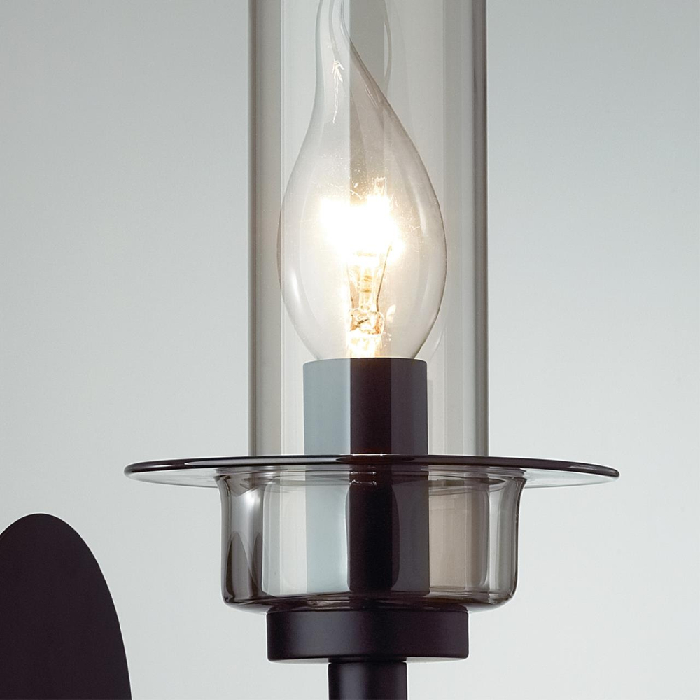 6555/1W CLASSI LN26 100 черный/дымчатый/металл/стекло Бра E14 1*40W 220V MADONNA