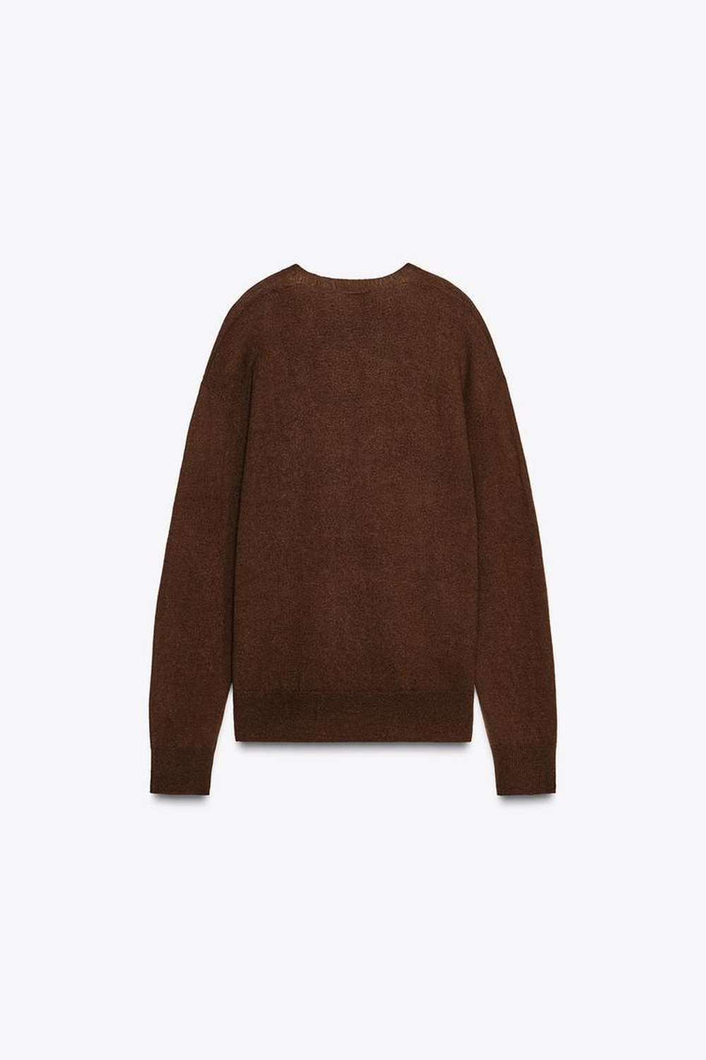 ZARA ДЖЕМПЕР ИЗ 100% СВЕРХМЯГКОЙ ШЕРСТИ, КОРИЧНЕВЫЙ
