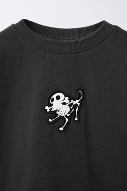 ZARA Лонгслив THE NIGHTMARE BEFORE CHRISTMAS © DISNEY, ЧЕРНЫЙ