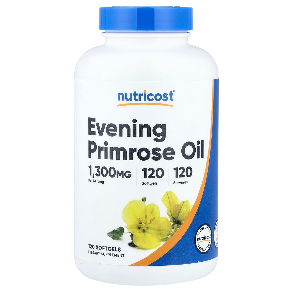 Nutricost, Масло примулы вечерней, 1300 мг, 120 капсул