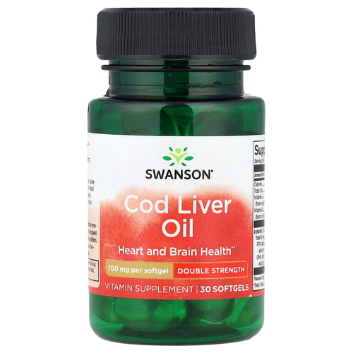 Swanson Vitamins, жир печени трески, 30 капсул