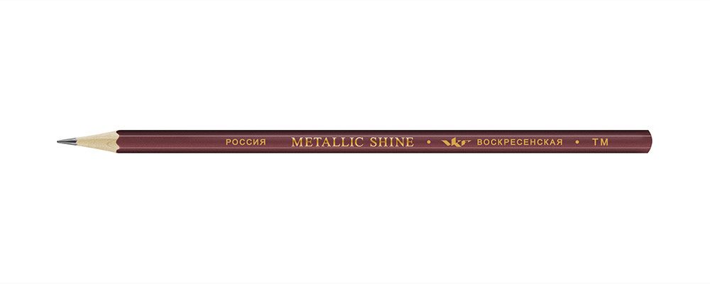 Карандаш чернографитный ТМ (HB) 12 шт, 12Д-1593 серебряно-бордовый Metallic shine, ВКФ MS01-12Д