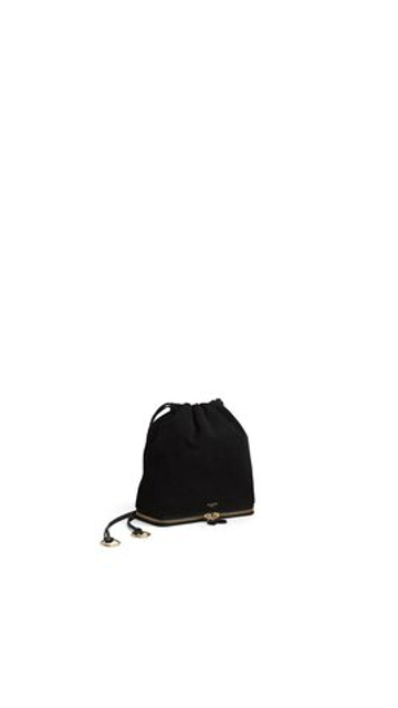 ALAÏA СУМКА LE POCHON ИЗ ЗАМШИ, ЧЕРНЫЙ