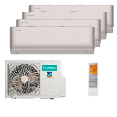 Мульти сплит-система Hisense на 4 комнаты (25+25+25+25 кв.м.) VIBE PRO CHAMPAGNE