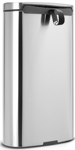 Ведро Brabantia FlatBack 30л матовое стальное под углом