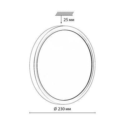 7661/18L MITRA LED SN 090 Светильник пластик/белый LED 18Вт 3000/4000K D230 IP40 OMEGA WHITE