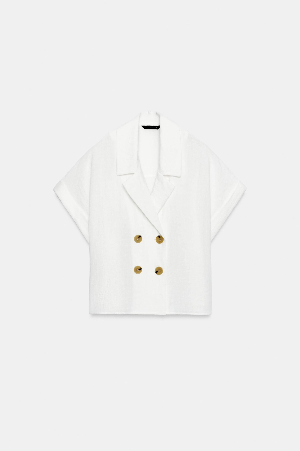 РУБАШКА С ЗАПАХОМ И КОРОТКИМИ РУКАВАМИ — ZARA