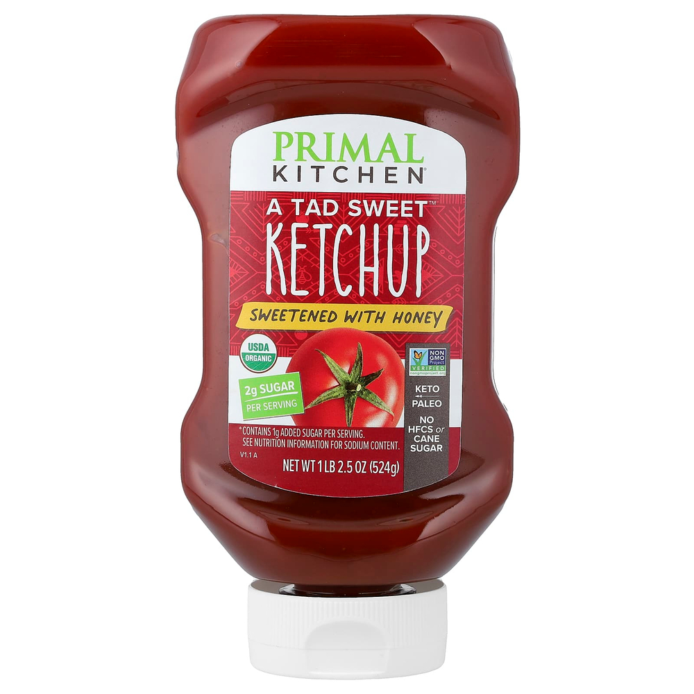 Primal Kitchen, A Tad Sweet™, кетчуп, подслащенный медом, 524 г (1 фунт 2,5 унции)