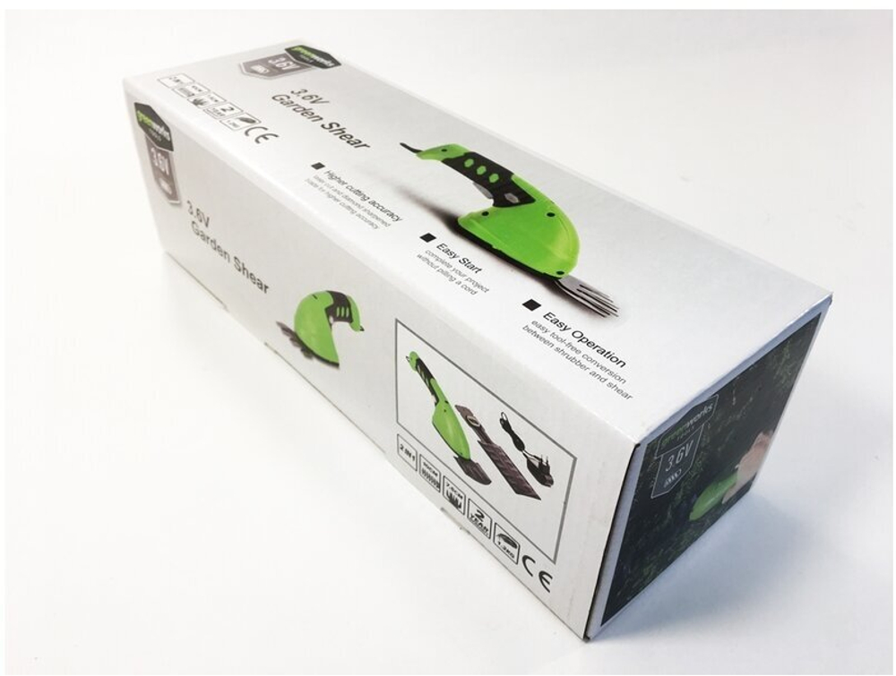 Ножницы садовые аккумуляторные GREENWORKS G3,6HS 3,6В,2Ач,16см, (2903307)