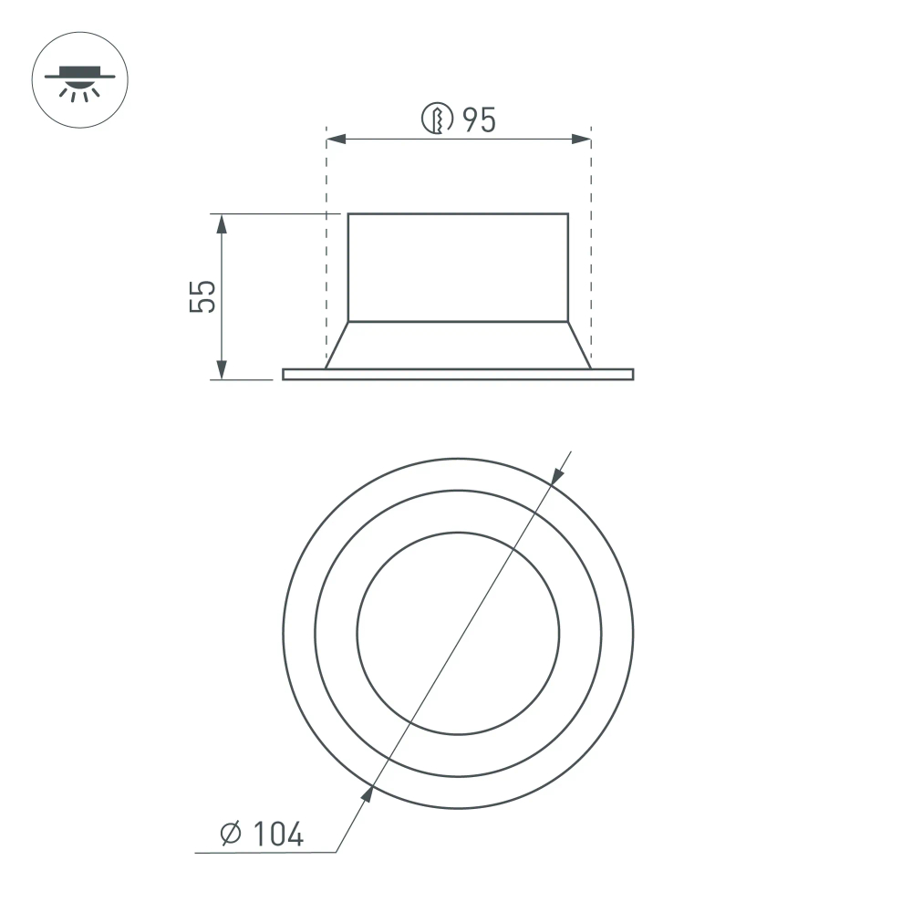 Светильник MS-BREEZE-BUILT-R104-12W Day4000 (BK, 85 deg, 230V) (Arlight, IP20 Металл, 3 года) 035612