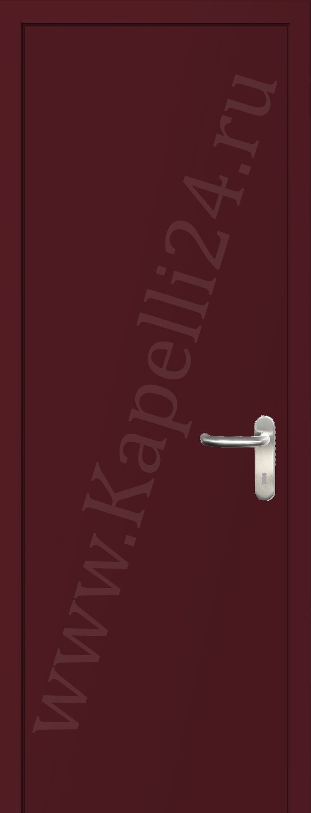 Дверь влагостойкая пластиковая KAPELLI multicolor ДГ RAL 3005 Винно-красный + коробка