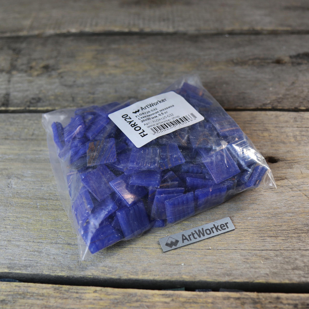Стеклянная мозаика FLORY20 G32 синий 20х20 ArtWorker
