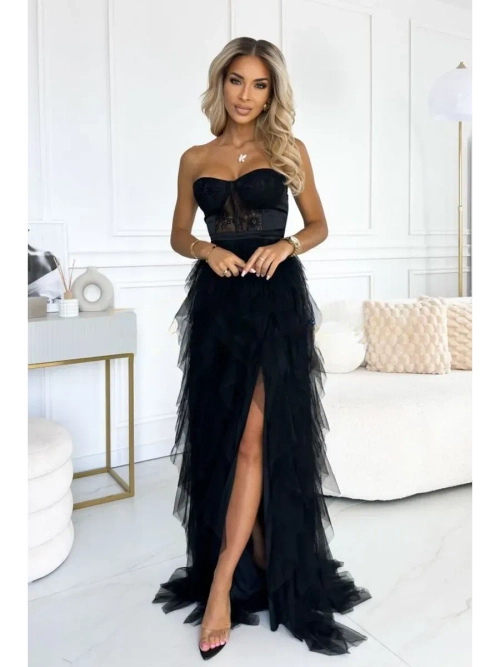 черное макси платье + plus size