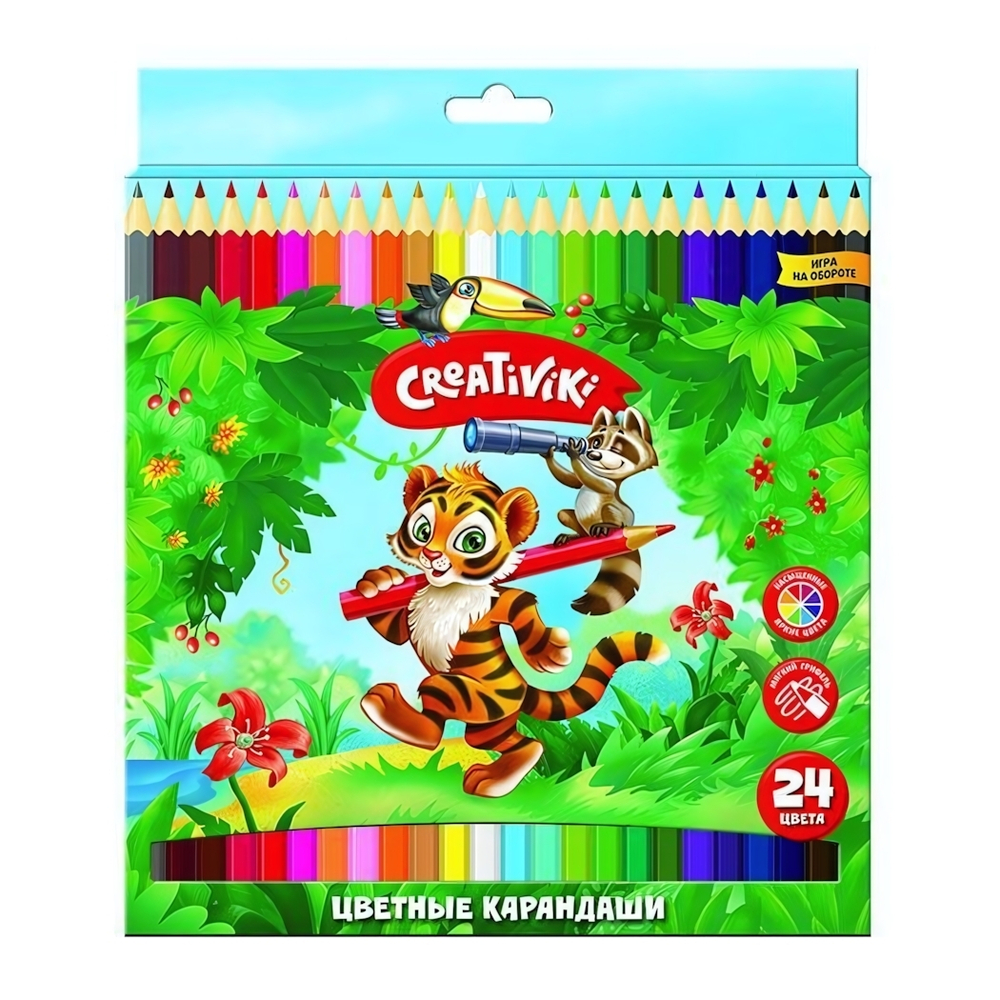 Карандаши 24цв. 6-гран. (Creativiki)
