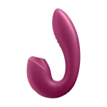 Малиновый вибратор 14,8см с вакуумным стимулятором Satisfyer Sunray