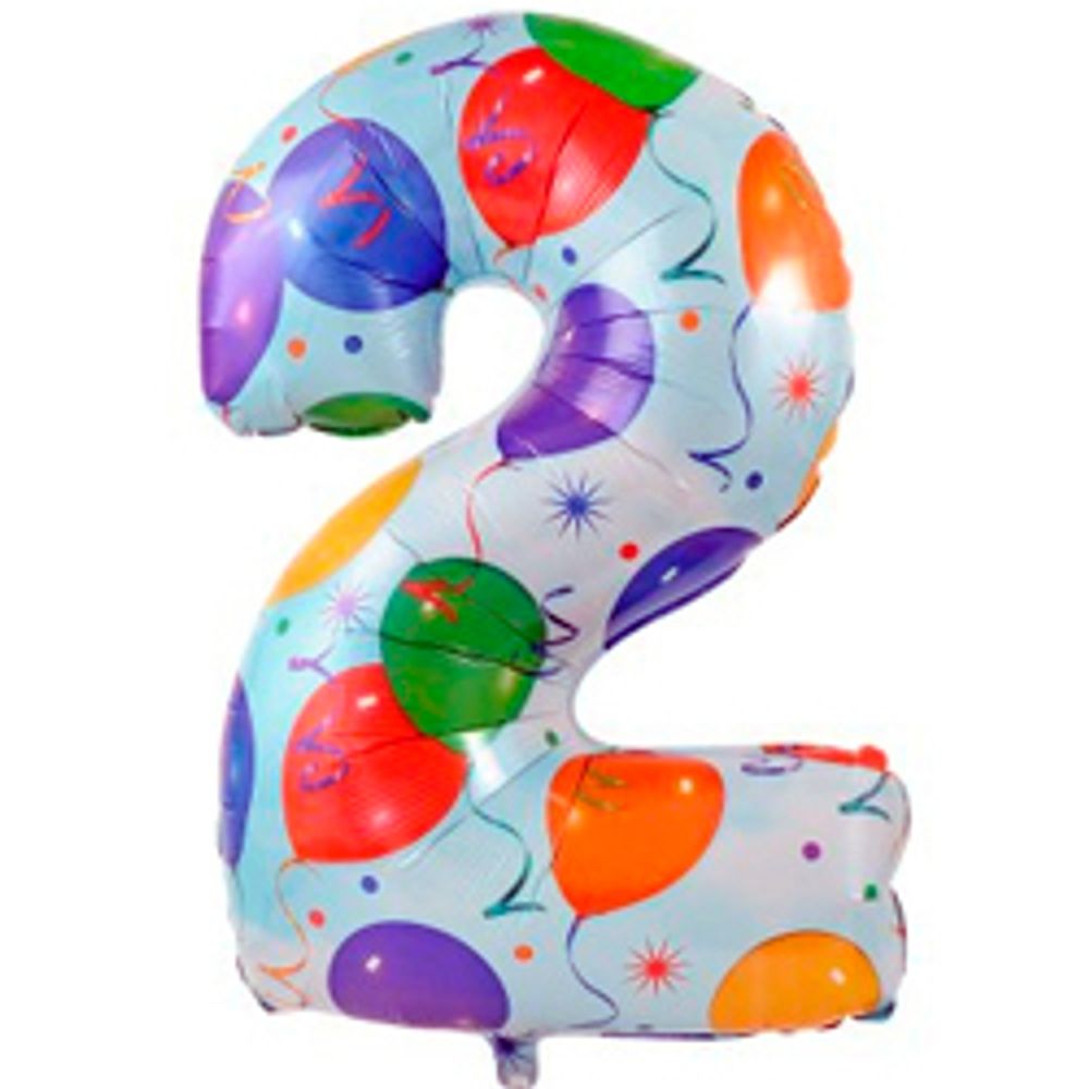 Цифра "2" с шарами