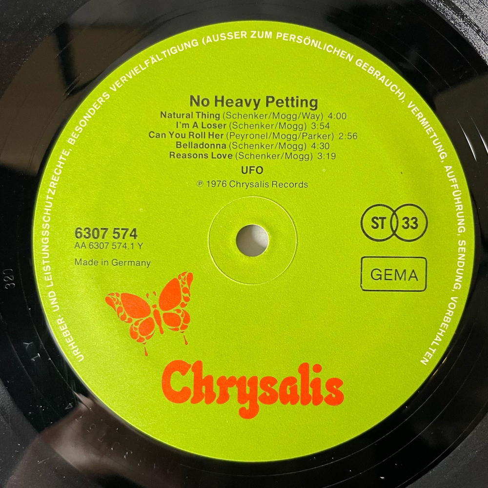 Винтажная виниловая пластинка LP UFO No Heavy Petting (Германия 1976) Belladonna