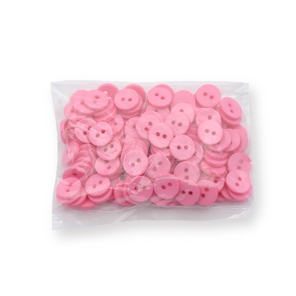 Пуговицы 2 прокола 18L=11 мм, (Pink (розовый)), NE74, 144 шт