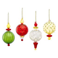 Набор стеклянных ёлочных игрушек Карамель из коллекции New Year Essential, 8см