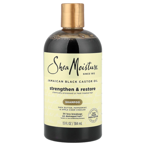 SheaMoisture, укрепляющий и восстанавливающий шампунь с ямайским чёрным касторовым маслом, 384 мл (13 жидк. унций)