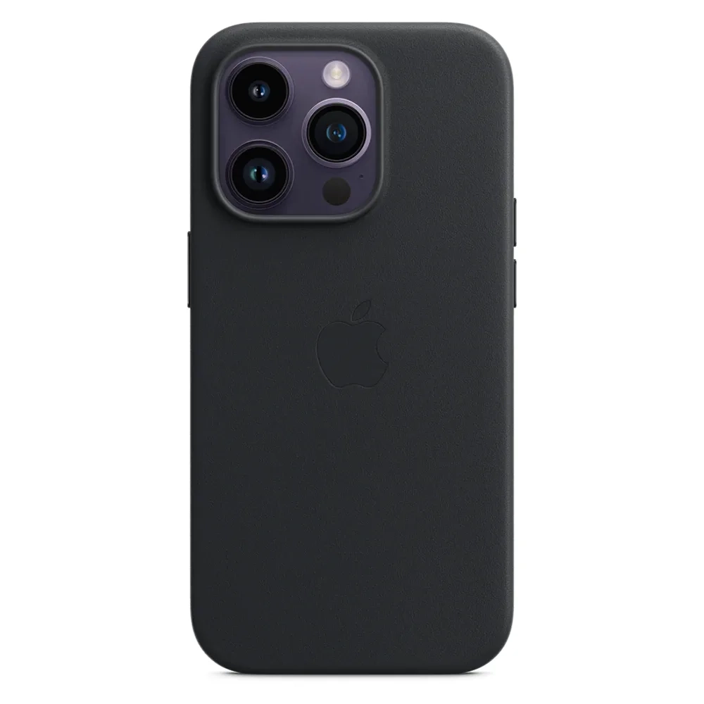 Кожаный чехол с поддержкой MagSafe Apple Leather Case для iPhone 14 Pro, Midnight (Темная ночь)