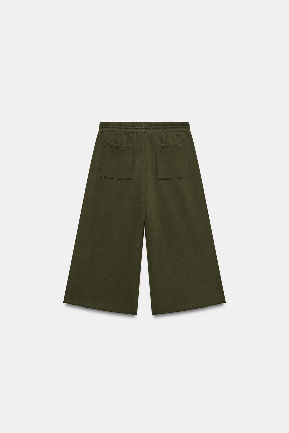 ZARA ДЛИННЫЕ ШОРТЫ ИЗ МЯГКОЙ ТКАНИ, ХАКИ