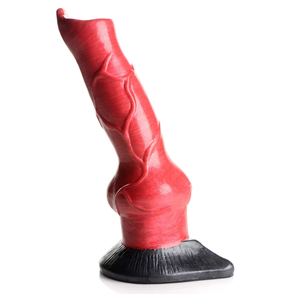 Красный фантазийный фаллоимитатор Hell-Hound Canine Penis Silicone Dildo - 19 см. (Цвет: красный)