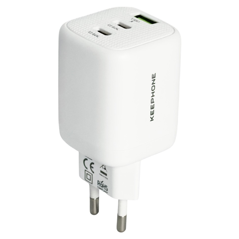 Сетевое зар. устр. Keephone Speedy 1USB+2C Gan 65W белое