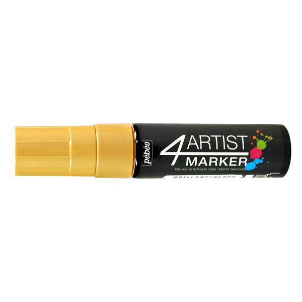 Маркер художественный 4Artist Marker на масляной основе 15 мм, перо плоское, 3 шт, 580355 золото, Pebeo