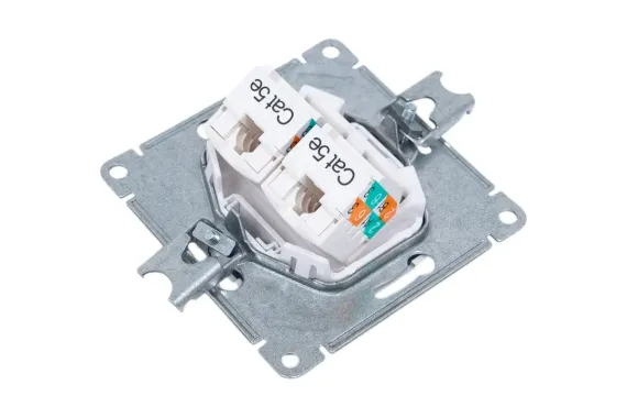 Розетка RJ45 Systeme Electric ATLASDESIGN двойная шампань 38172