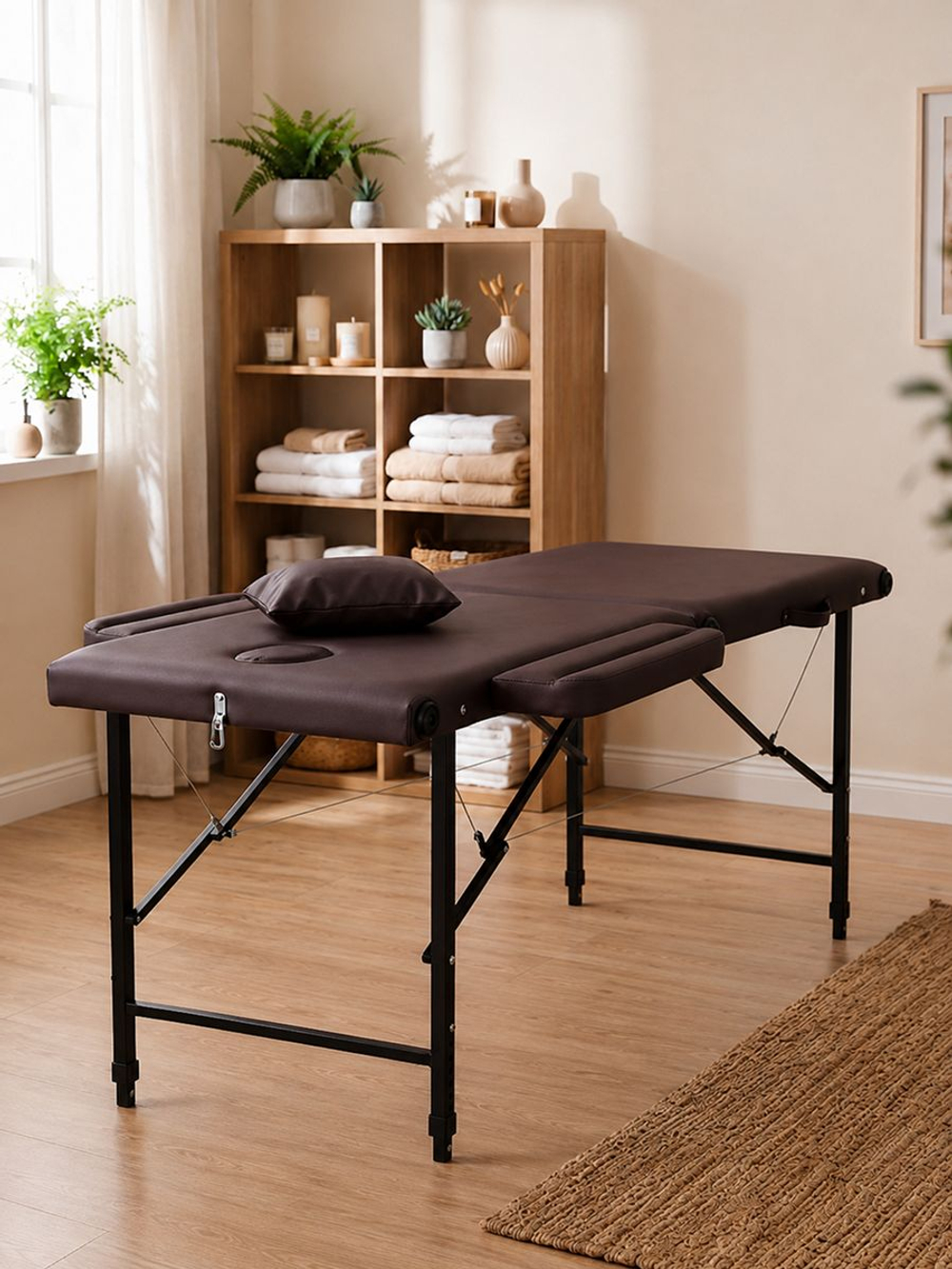 Массажная кушетка, стол складной с регулировкой высоты Massagecomplekt, 190*70, c подлокотниками
