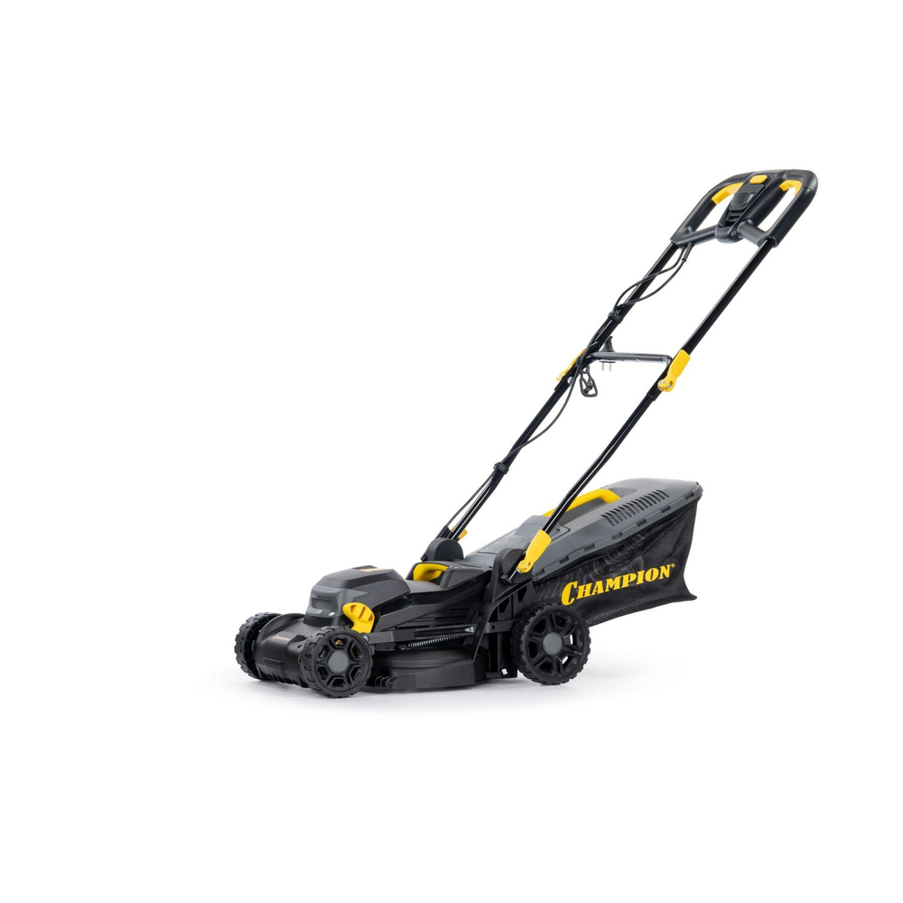 Газонокосилка эл. CHAMPION EM3414 (1,4 кВт травосбор.35л, ширина 340мм 20-70мм,10,7кг)