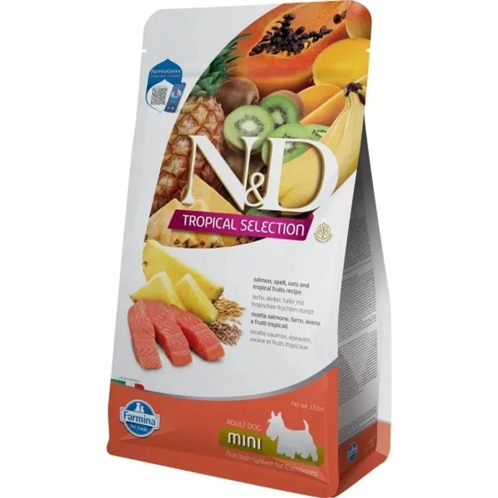 Сухой корм Farmina N&amp;D TROPICAL SELECTION MINI для собак взрослых мини пород, лосось - 5 кг