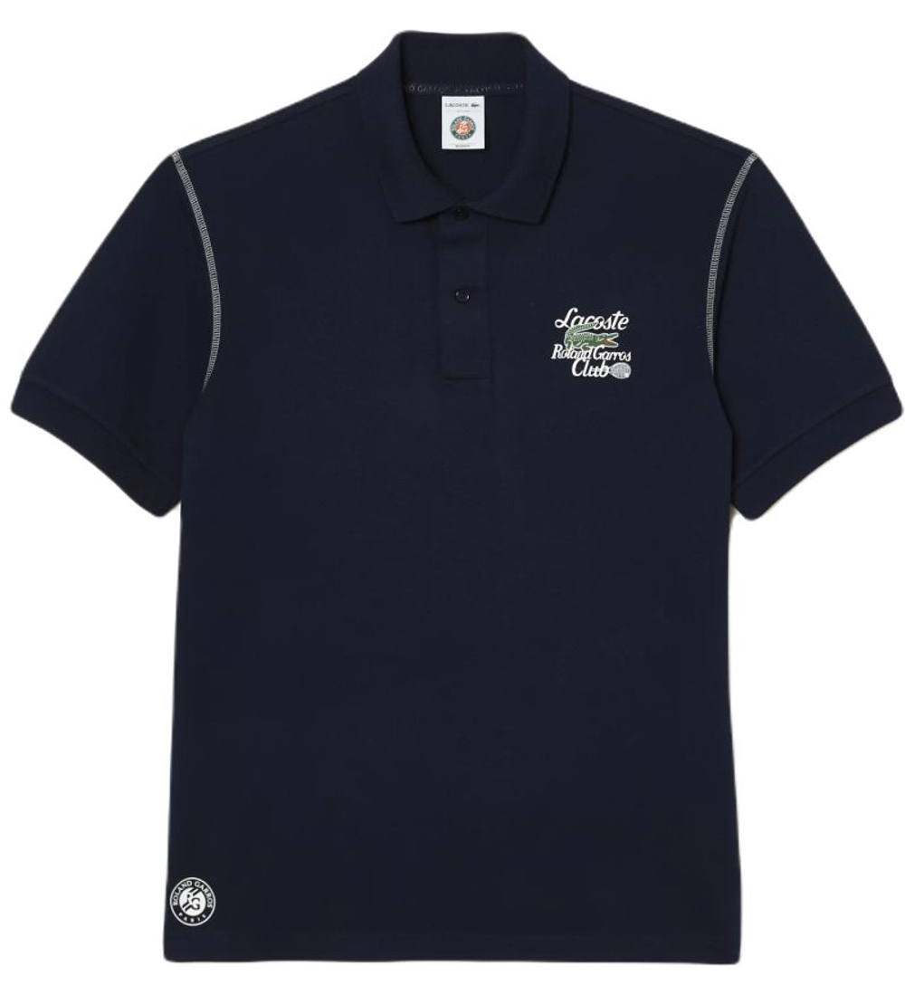 Теннисное поло Lacoste Sport Roland Garros Edition Pique - blue marine