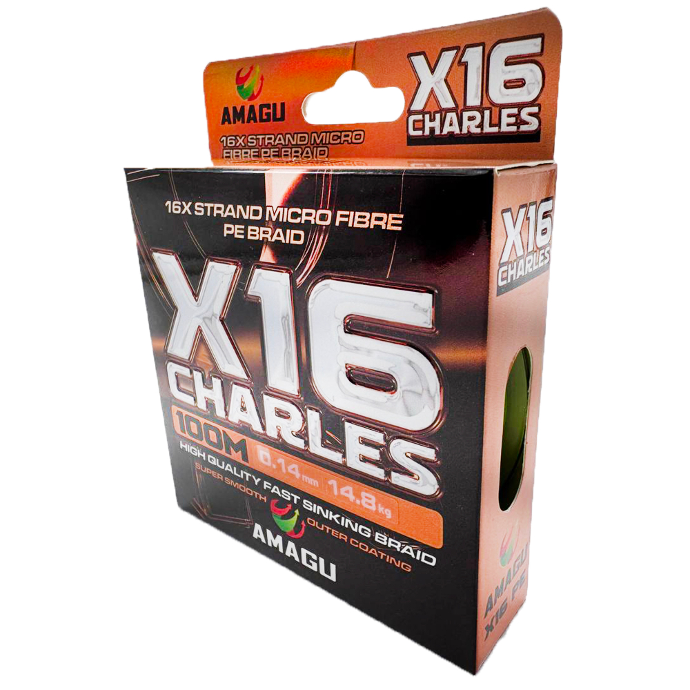 Плетёнка X 16 AMAGU CHARLES 100 м. 0,16мм  (Шестнадцати жильная )