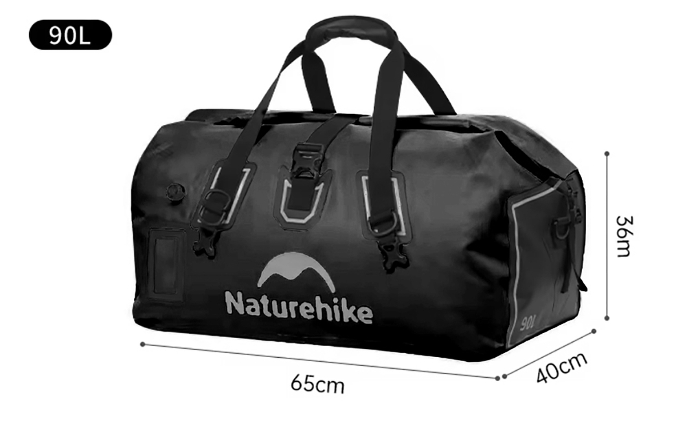 Гермосумка Naturehike 90 л ПВХ (черная)