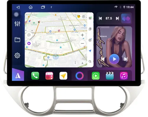 Магнитола для Hyundai i20 2009-2012 (климат) - FarCar S500+TS105 монитор 13" 2K QLED на Android 14, Быстрая, CarPlay, 4G SIM-слот