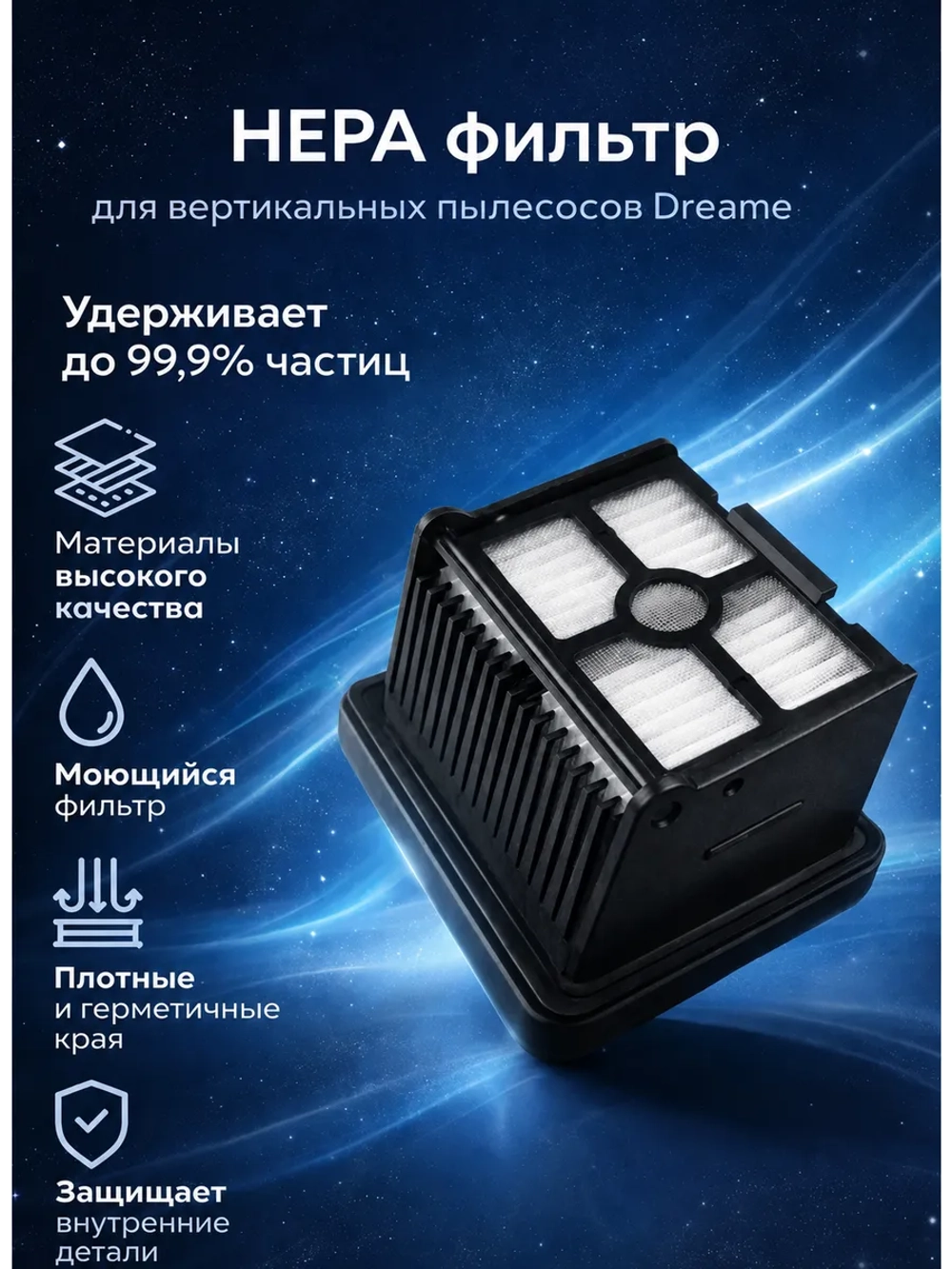Фильтр HEPA для пылесоса Xiaomi, Dreame H12Pro, H12Dual, H12S, H12S AE, M12, M12 Pro, H13, H13 Pro, M13, M13s 14127