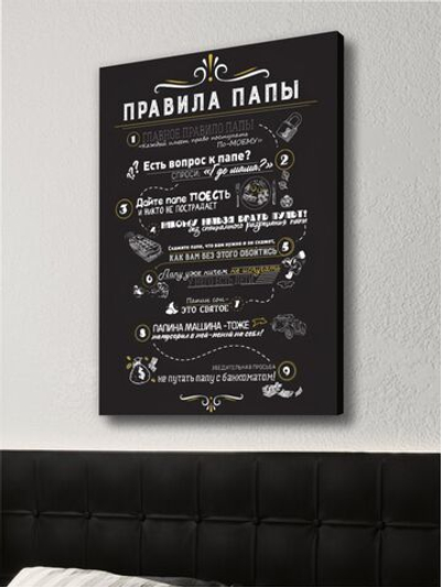 Картина Правила папы модульная 50x70см 1шт.