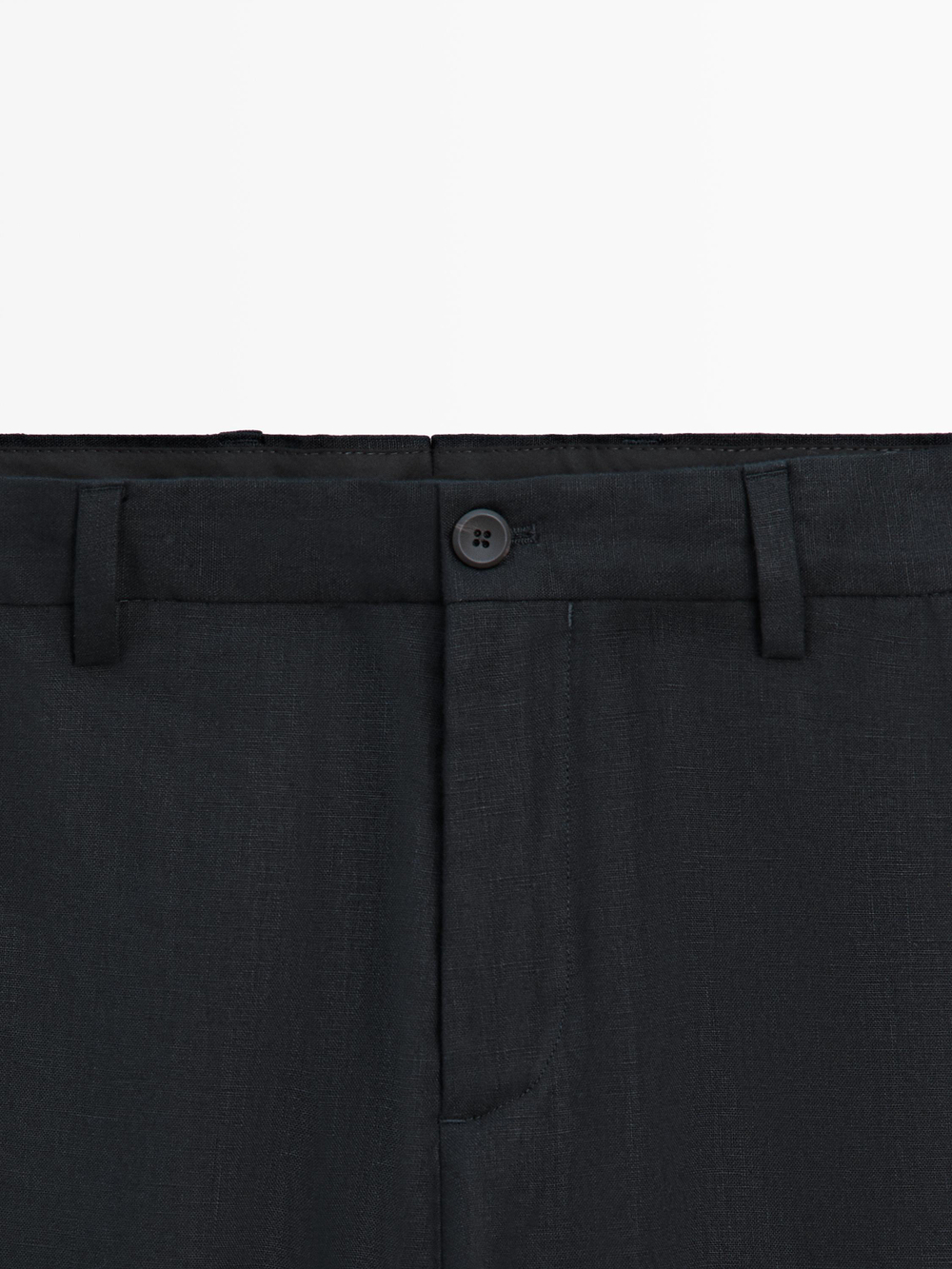 Massimo Dutti Льняные костюмные брюки, темно-синий
