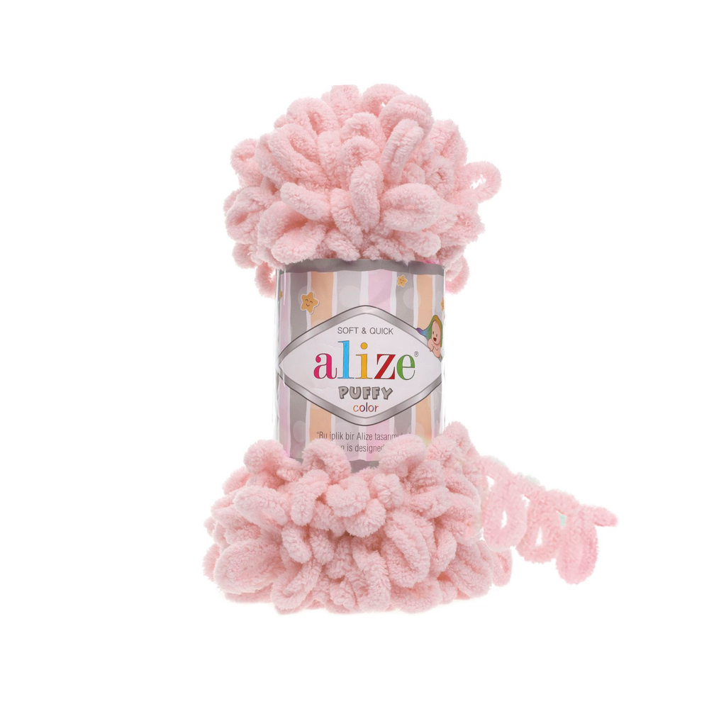 Пуффи (Puffy) пряжа Alize 100%микрополиэстер 5х100г/9,2 м 161 пудра