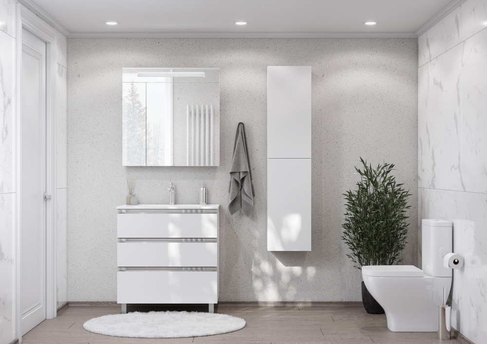Roca A857406806 The Gap Тумба под умывальник подвесная, 805х46х865 мм, 3 ящика, Белый глянец