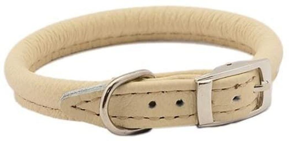 Ошейник (Zoo-M) "Cord" 6мм*25-29см круглый, кожа, бежевый Ошейник (Zoo-M) "Cord" 6мм*25-29см круглый, кожа, бежевый