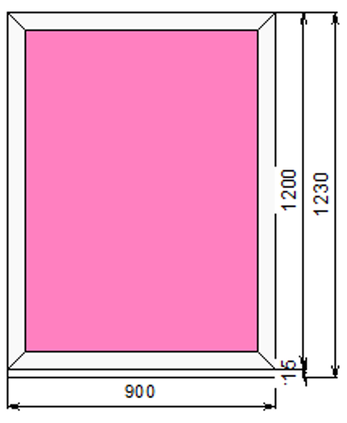 Пластиковое окно 1200 х 900 ТермА Эко с глухой створкой