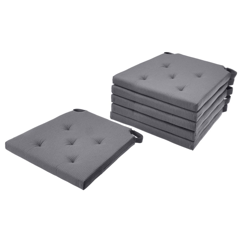 Набор подушек на стул IKEA JUSTINA (ЮСТИНА), Серый, 42 / 35х40х4 см, 6 шт