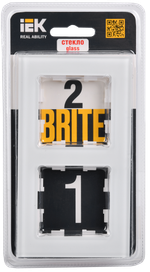 BRITE Рамка 2 -местная РУ-2-2-БрБ стекло белый IEK